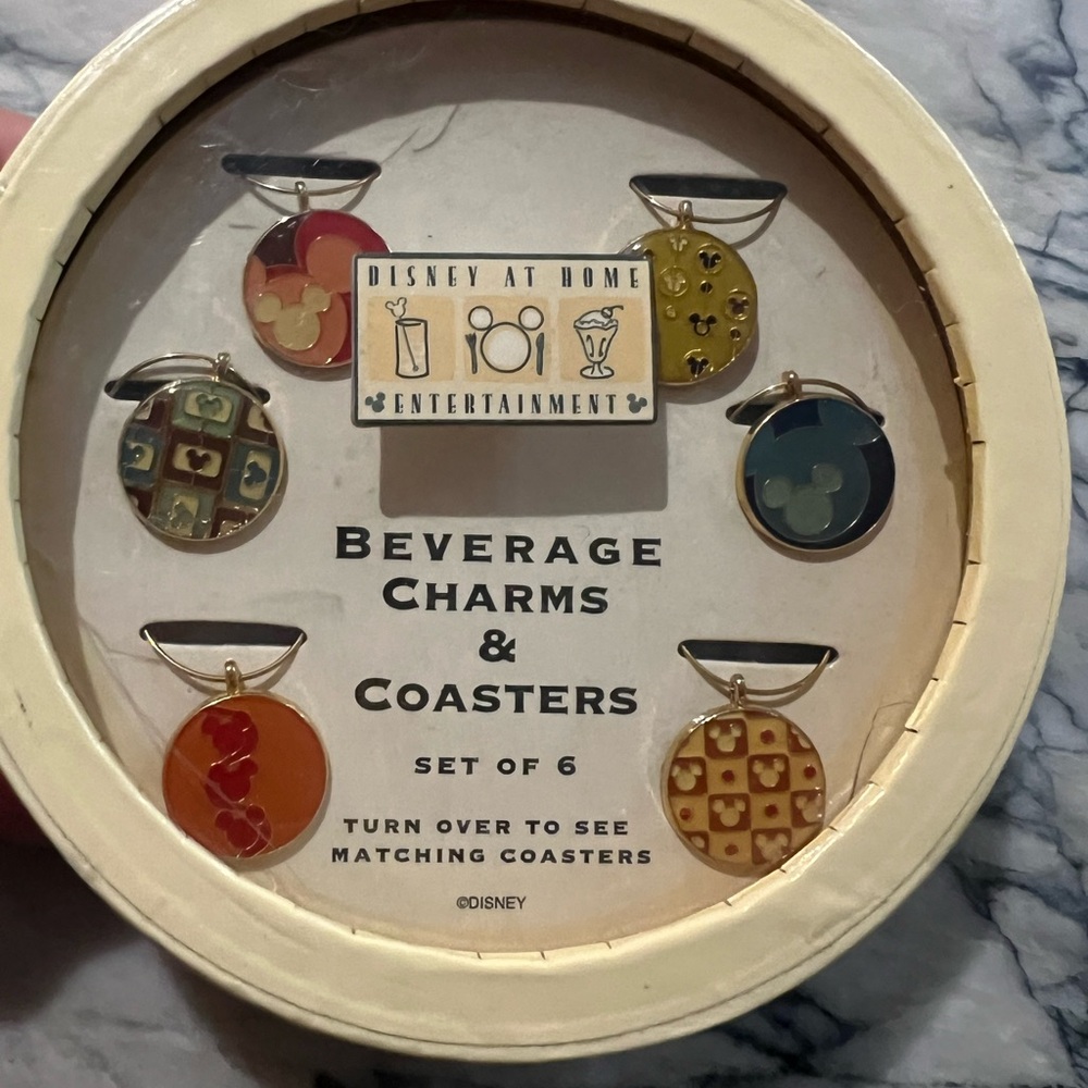 Disney Colorful Beverage Charms & Coasters Set